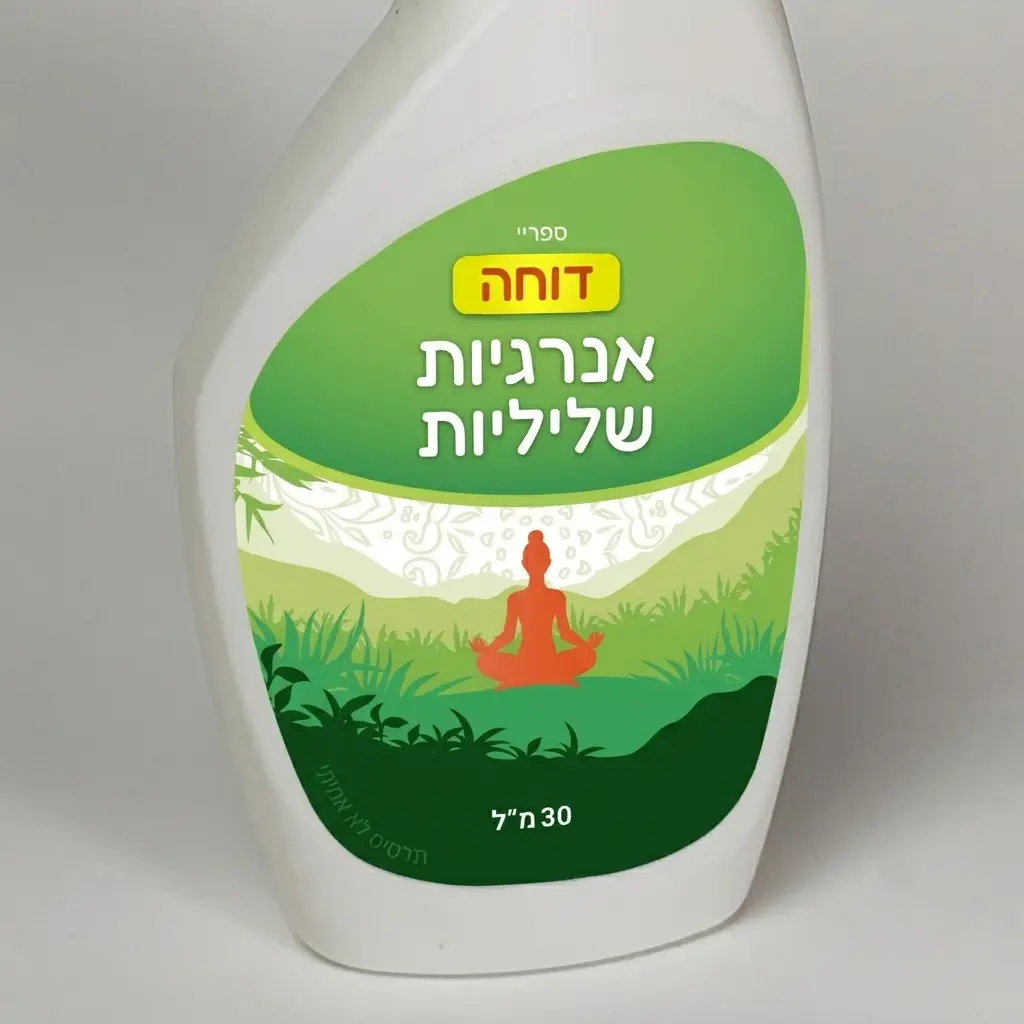 דוחה אנרגיות שליליות - תווית קדמית תרסיס דוחה אנרגיות שליליות - מתנה מצחיקה מחנות המטה למאבק ברצינות - תווית קדמית